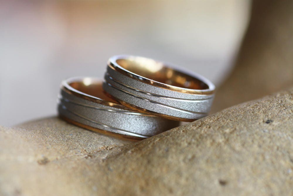 Two tone engagement rings