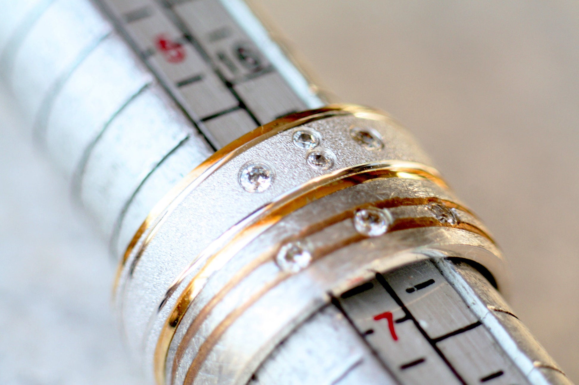 Diamonds Textured wedding rings for women