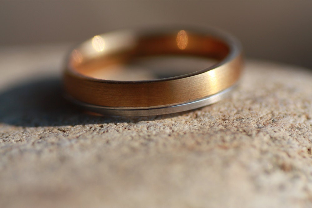 Two tone Gold wedding bands