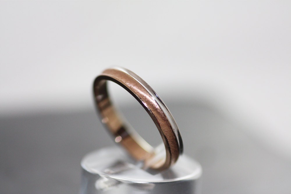 Gold Hammered Handmade Wedding Ring - Personalized Textured Anniversary Ring