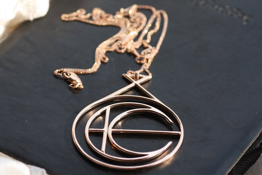 Rose Gold Necklace Family Initials