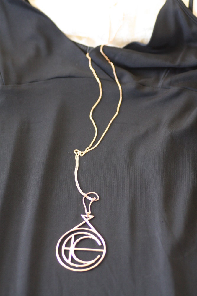 Rose Gold Necklace Family Initials