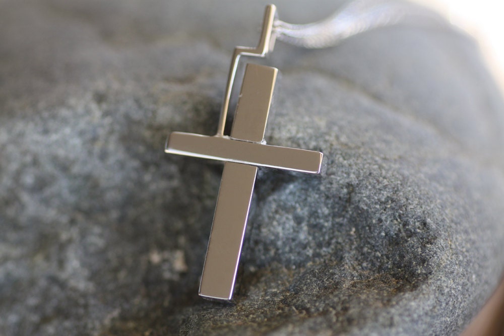 Mens 14K Solid Gold Cross