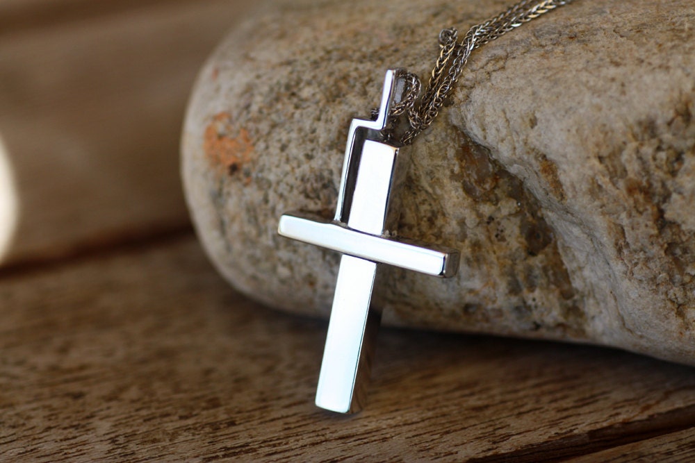 Mens 14K Solid Gold Cross