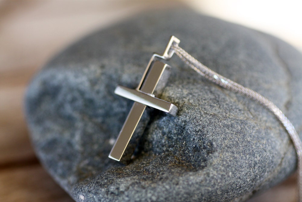 Mens 14K Solid Gold Cross
