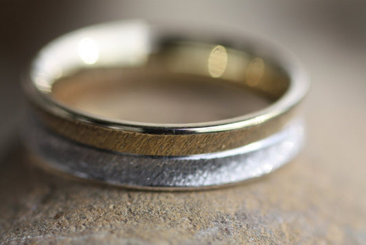 Two tone White and Yellow Gold wedding ring
