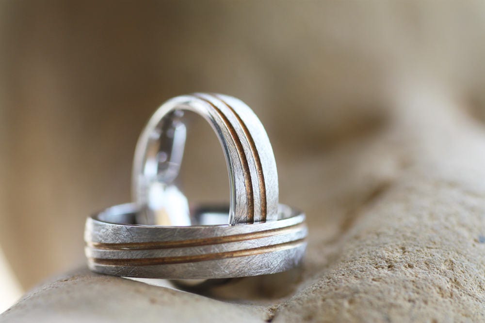 Textured Gold Wedding ring, Diamond Rose Gold ring