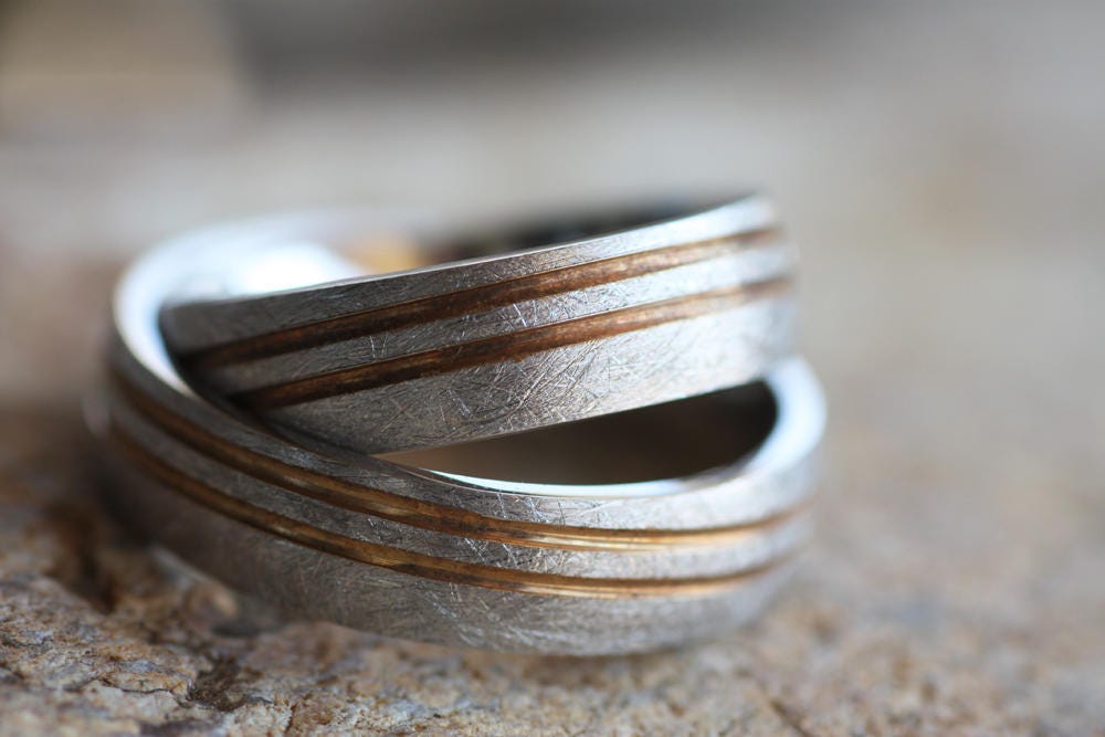 Textured Gold Wedding ring, Diamond Rose Gold ring