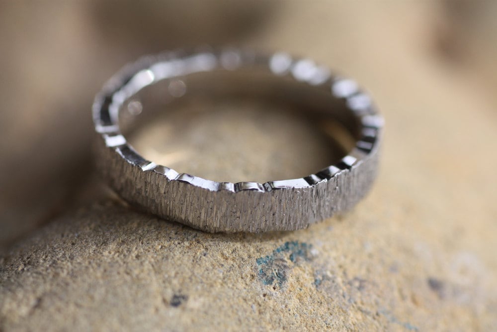 Personalised Textured Wedding ring