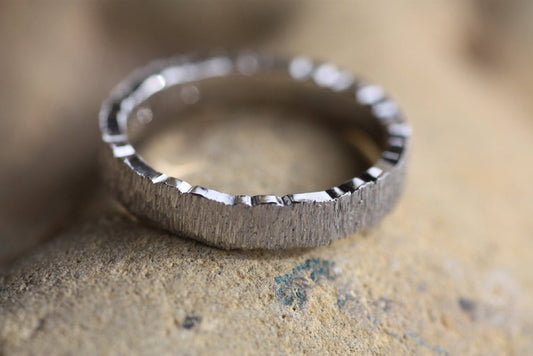 Personalised Textured Wedding ring