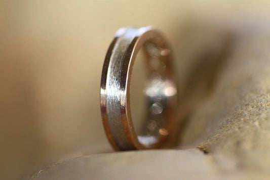 Two tone Gold Wedding band