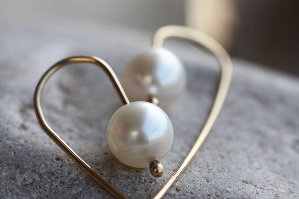 Salt Water Pearl Gold K18 Wire earrings