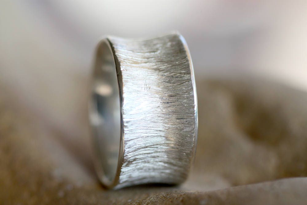 Textured gold wedding band