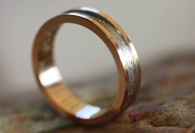 Two tone Gold Wedding band