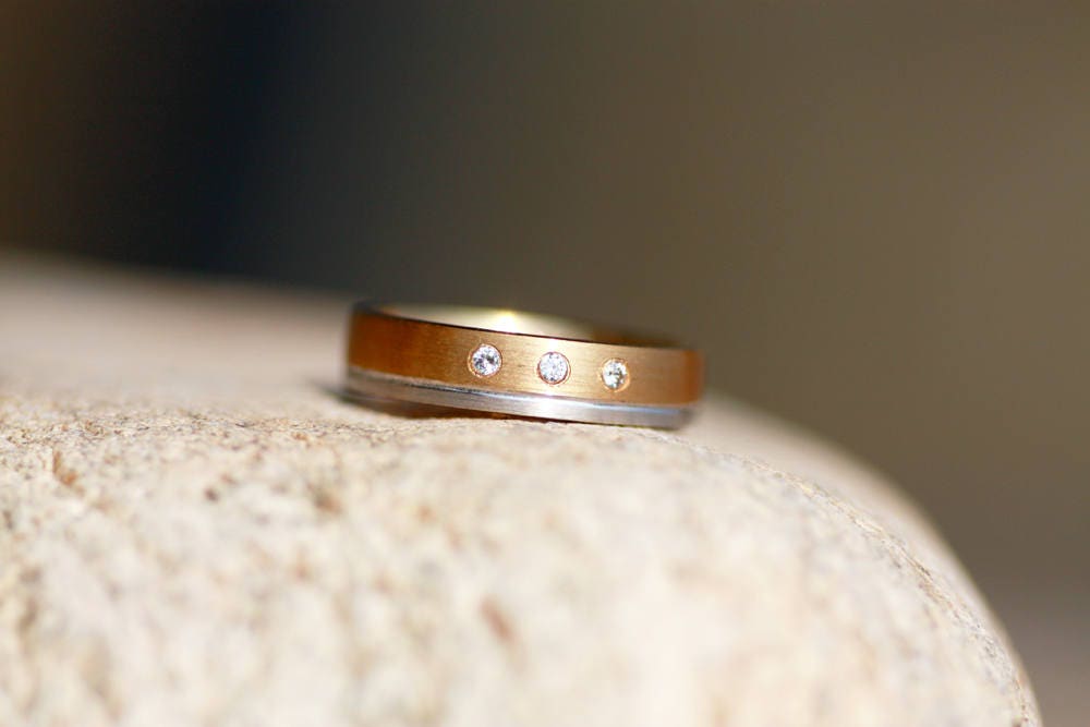 Two tone Gold wedding bands