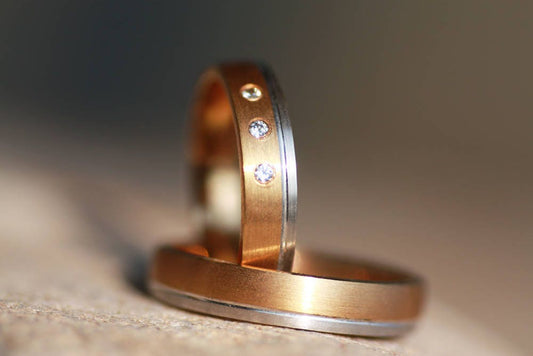 Two tone Gold wedding bands