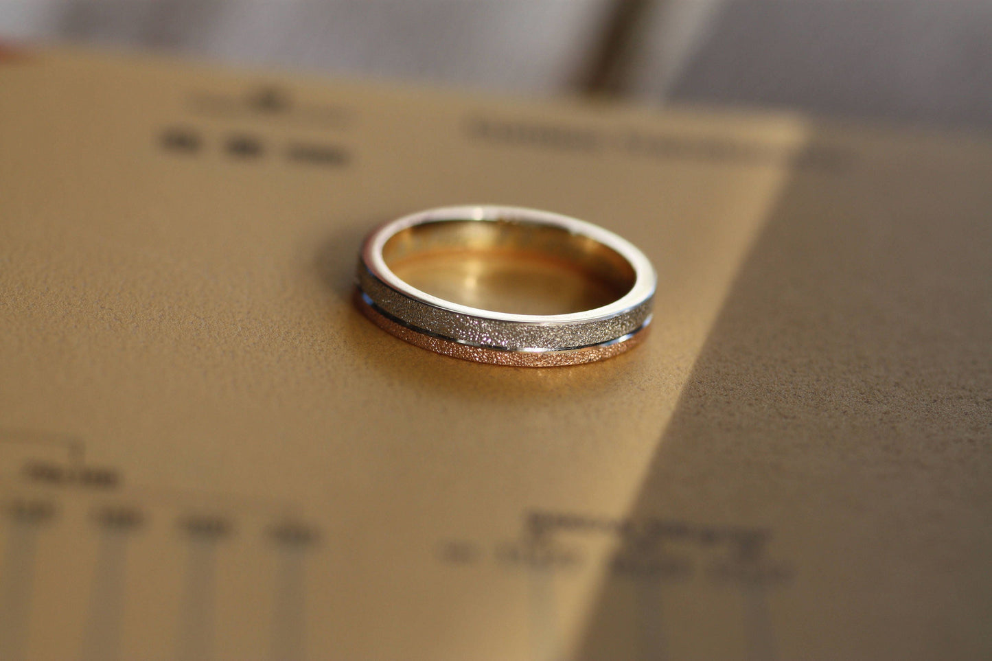 Two tone Rose Gold Wedding band