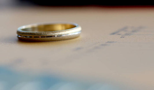 Elegant Gold textured wedding  band
