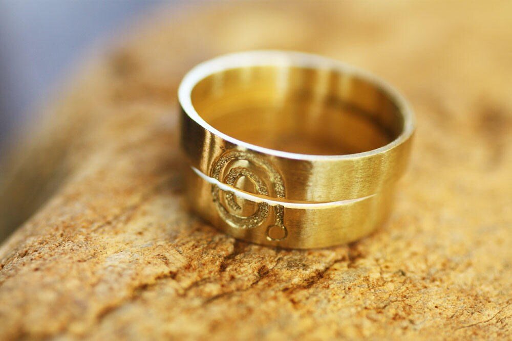Matching Couples wedding Spiral rings