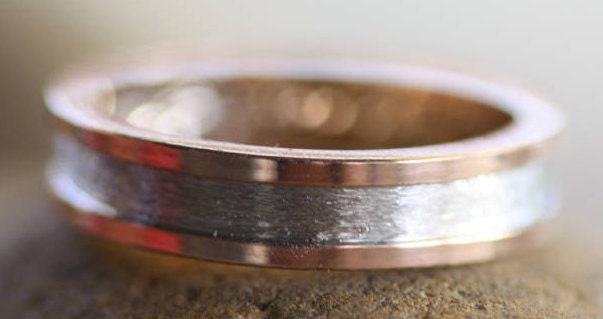 Two tone Gold Wedding band