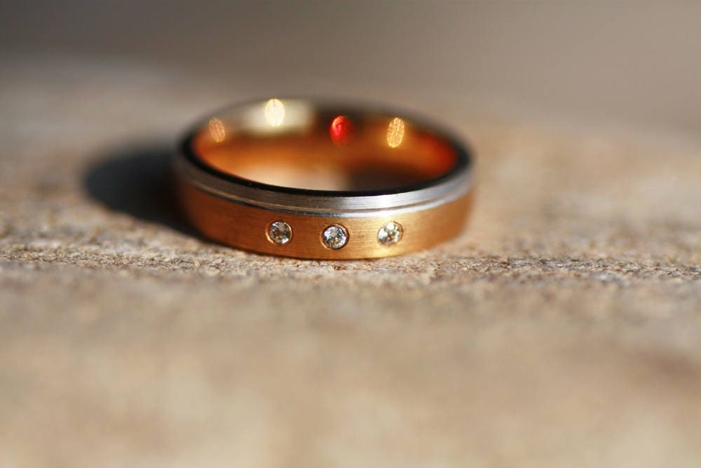 Two tone Gold wedding bands