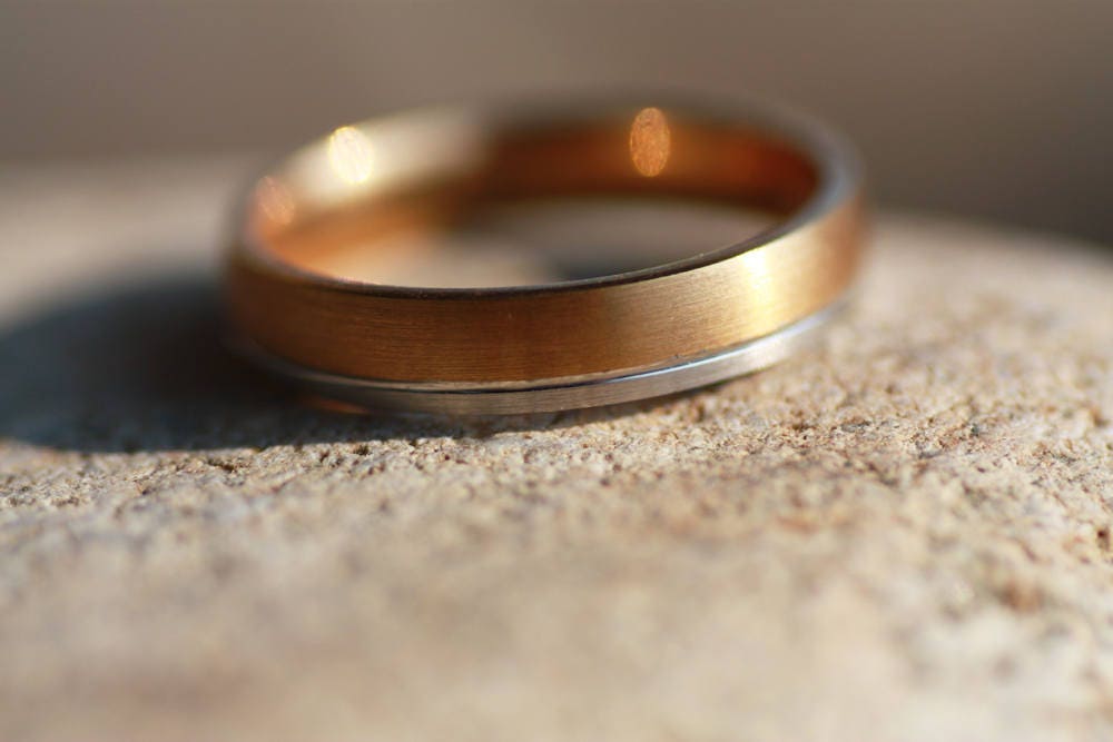 Two tone Gold wedding bands