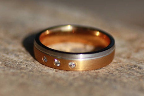 Two tone Gold wedding bands