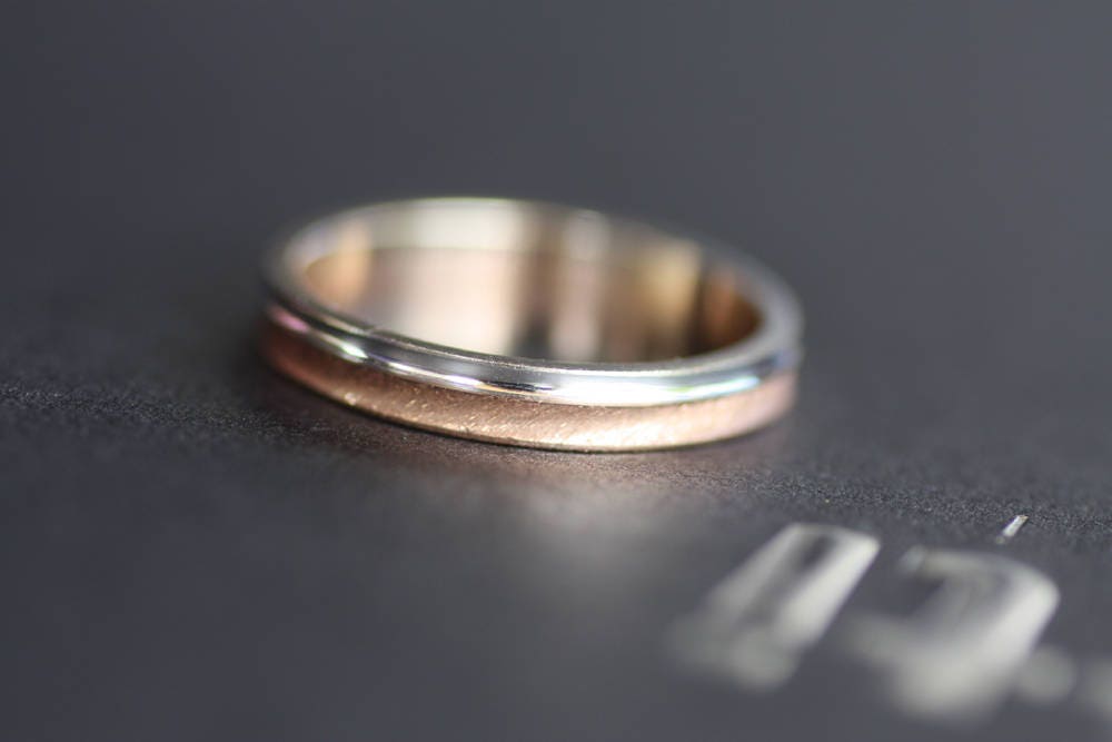 Gold Hammered Handmade Wedding Ring - Personalized Textured Anniversary Ring