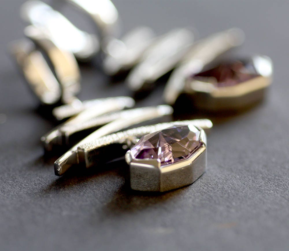 Amethyst Handcrafted birthstones earrings