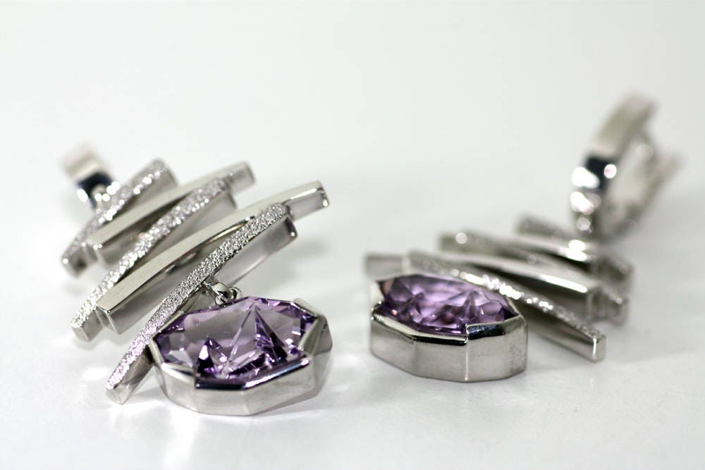 Amethyst Handcrafted birthstones earrings