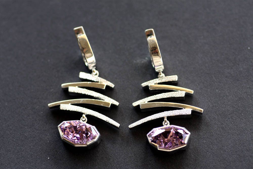 Amethyst Handcrafted birthstones earrings