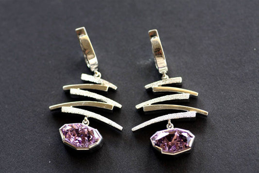 Amethyst Handcrafted birthstones earrings