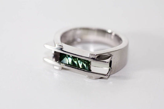 Tourmaline Statement ring with a Handcrafted gemstone, October birthstone