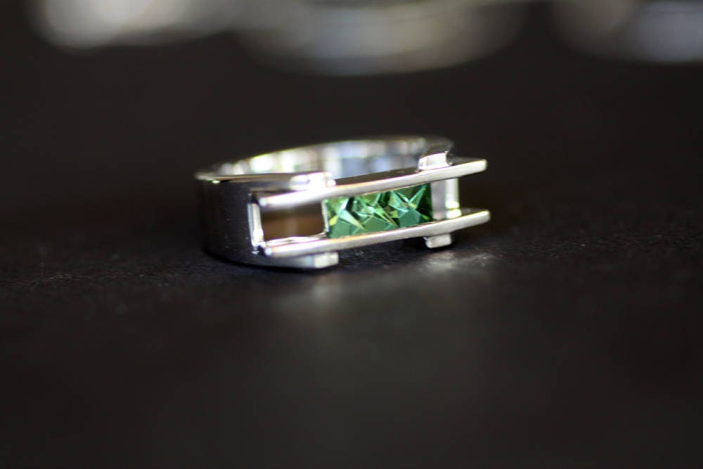 Tourmaline Statement ring with a Handcrafted gemstone, October birthstone