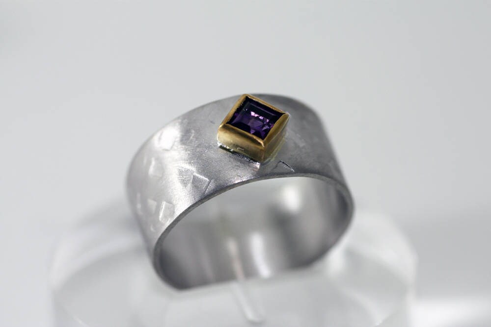 Personalized Valentine's Gift February Birthstone Amethyst ring