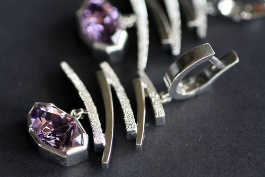 Amethyst Handcrafted birthstones earrings