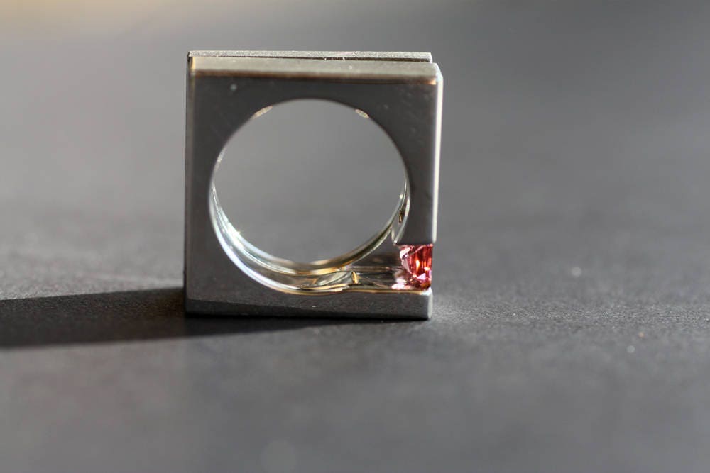 Tourmaline October birthstone Statement ring,Handcrafted gemstone from KREIS JEWELLERY