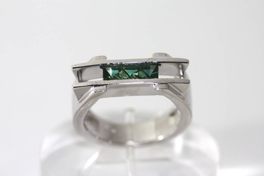 Tourmaline Statement ring with a Handcrafted gemstone, October birthstone