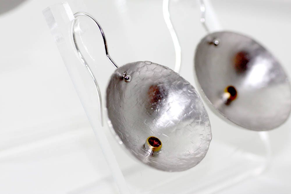 Gold 14k and sterling silver earrings with Tourmaline