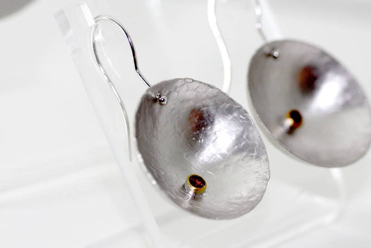 Gold 14k and sterling silver earrings with Tourmaline