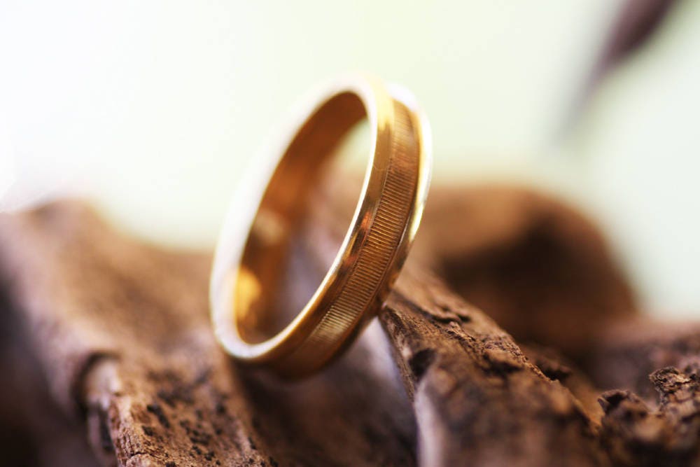 Personalized Wedding gold ring for men