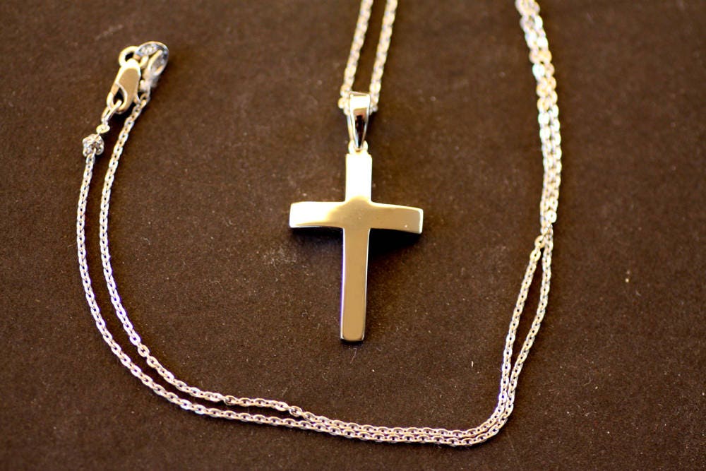 Elegant White Gold Cross