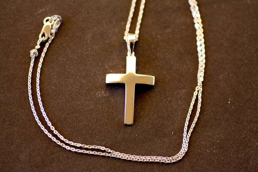 Elegant White Gold Cross