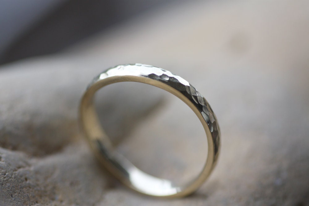 Hammered Gold Stacking Wavy Ring