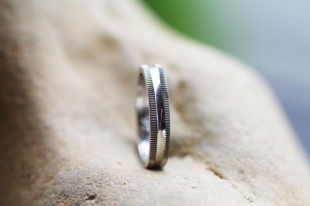 Mens Textured wedding ring