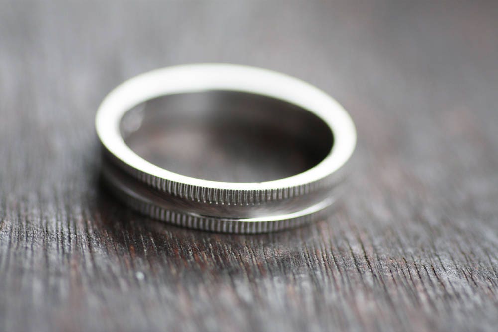 Mens Textured wedding ring