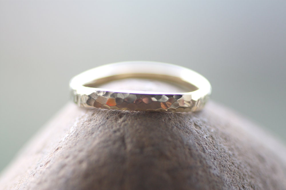 Hammered Gold Stacking Wavy Ring
