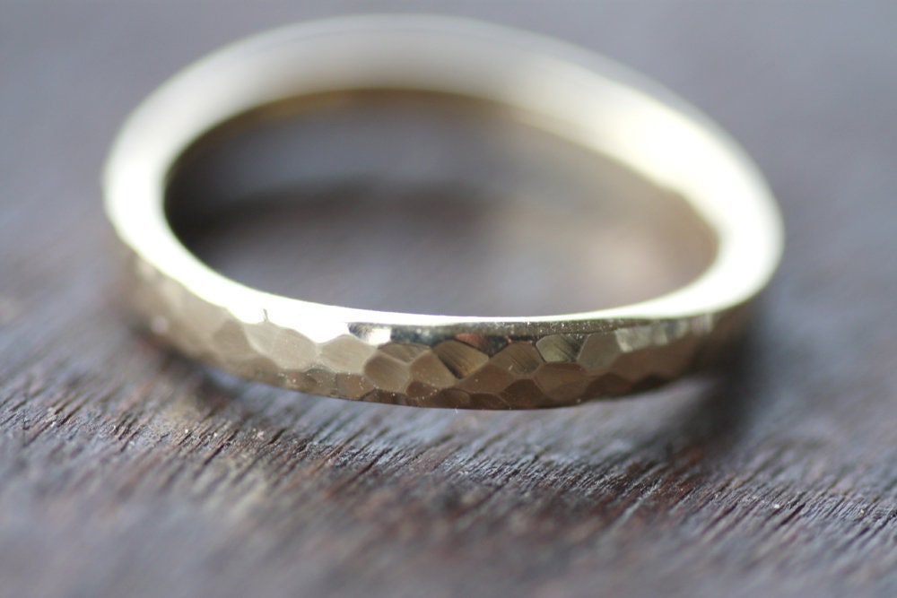Hammered Gold Stacking Wavy Ring