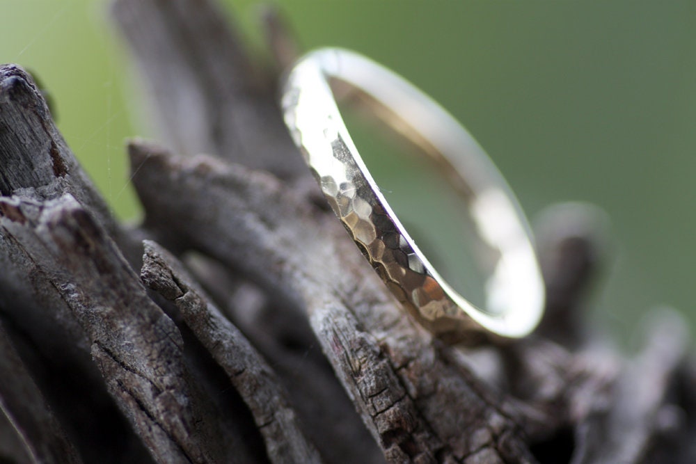 Hammered Gold Stacking Wavy Ring