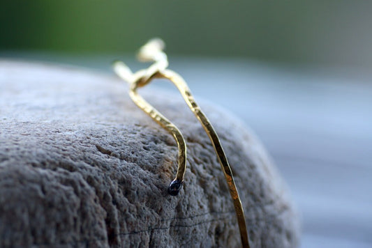 Yellow gold plated Sterling Silver wire bangle